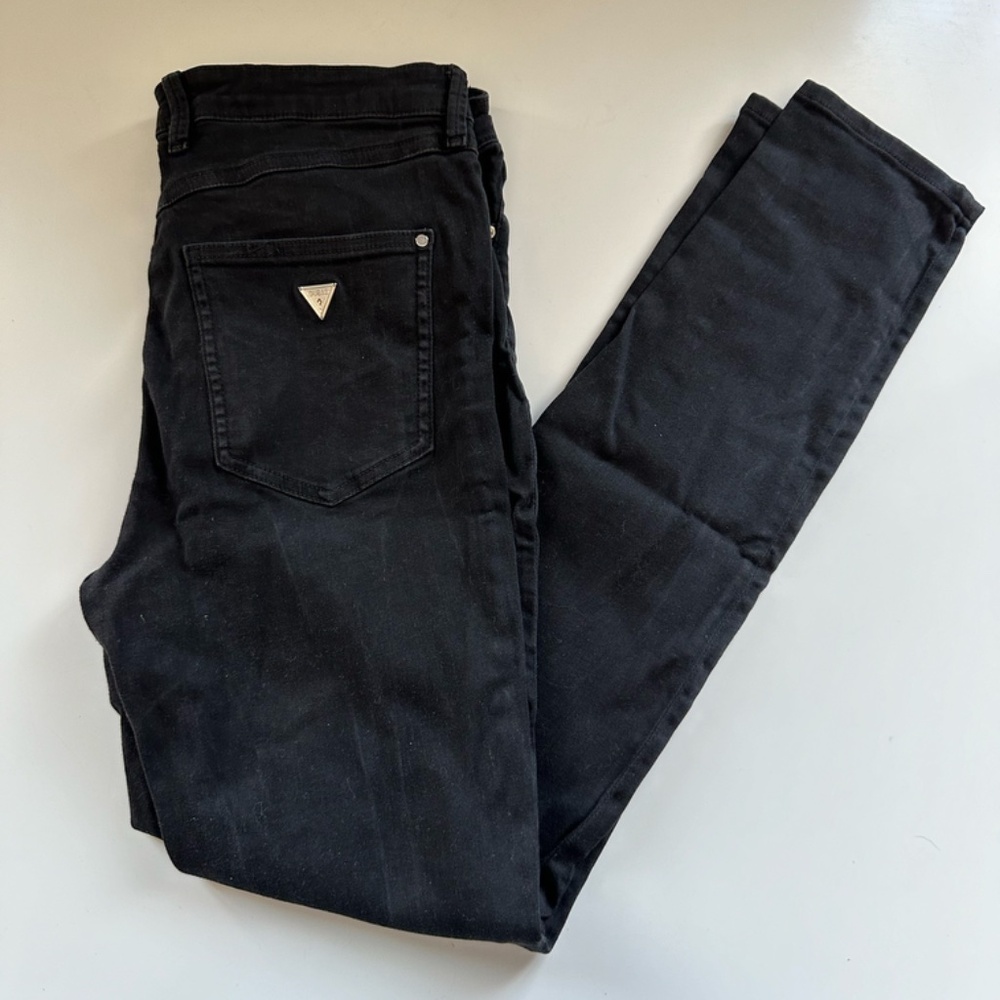 Faded Black Guess Skinny Jeans Size 30